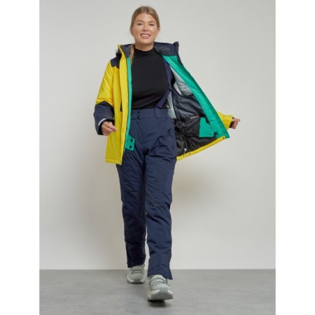 Ski jacket women's winter, size 46, yellow color-8