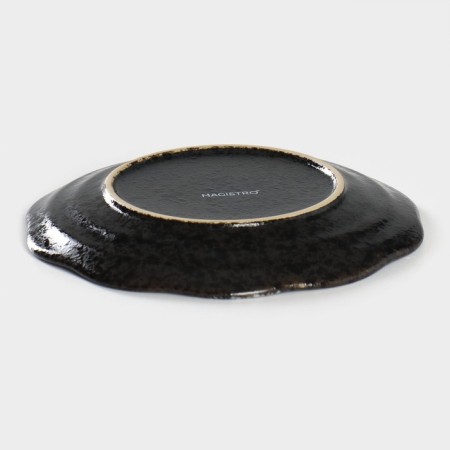 Serving porcelain magistro "Night Rain", 17.7 × 2.2 cm, black color-2