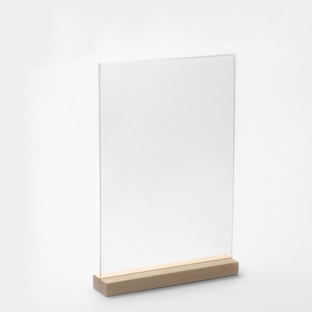 Table Tent A4, on the stand, Wood Base-1