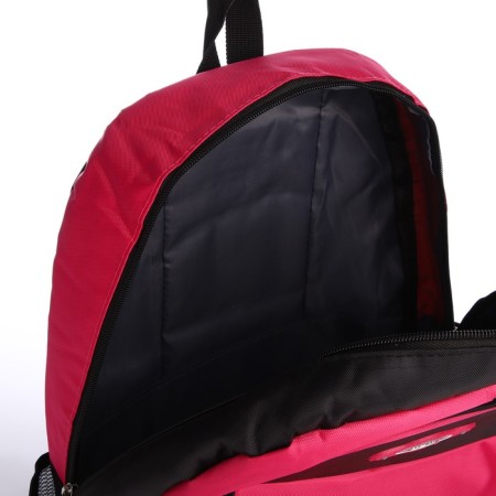 School backpack from textiles on lightning, 4 pockets, pink color-5