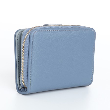 Women's wallet on the button, blue color-1