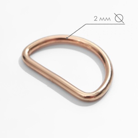 Half rings for bags, d = 20 mm, thickness - 2 mm, 10 pcs, gold color-1