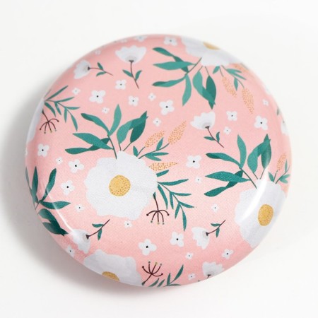 Casket Metal Round "Flowers and Leaves" Packing 12 pcs 1.8x7x7 cm-3