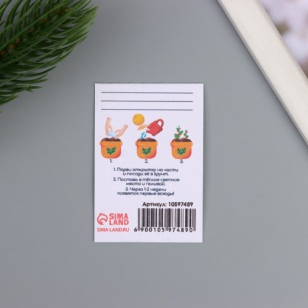 Postcard with the seeds "grow itself" "handmade" 5*7cm-2