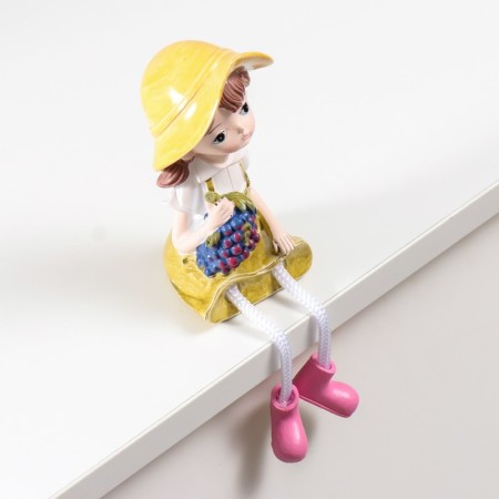 Souvenir Polystone "Boy/Girl with Fruits" Long legs mix 5.5x5x5x20 cm-3