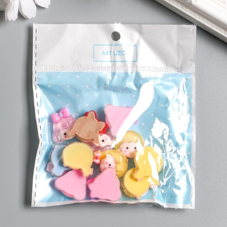Decor for creativity plastic "Baby with a bow" set of 12 pcs mix 1.8x2.2x0.7 cm-2