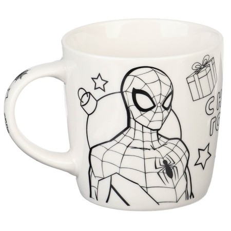 Set of mug for coloring with a Christmas tree, 300 ml of Spider-Men, Spider-Man-6