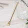 Bombilia for tea stainless steel, length 17.5 cm, gold color