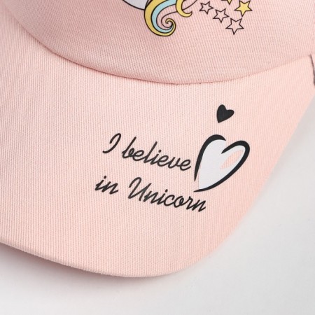 Basebolka Baby I believe in unicorns, pink color, size 52-55-2