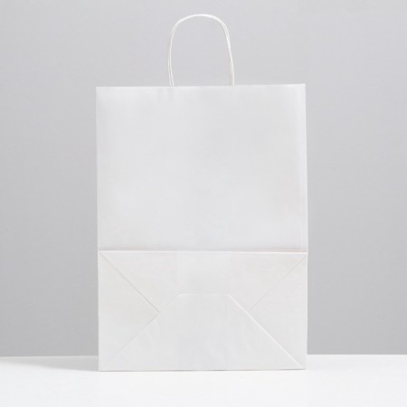 Craft package without printing, white, round handle 26 x 15 x 35 cm, set 3 pcs-1