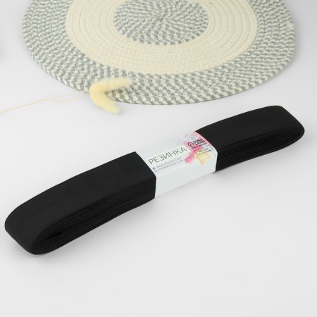 Knitted elastic, 40 mm, 10 ± 0.5 m, black color