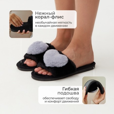 Women's slippers with an open nose size 40-41, the color is gray-1