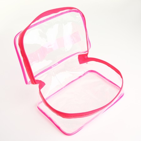 Cosmetic bag PVC chest, 18*8*13, lightning department, raspberry-3