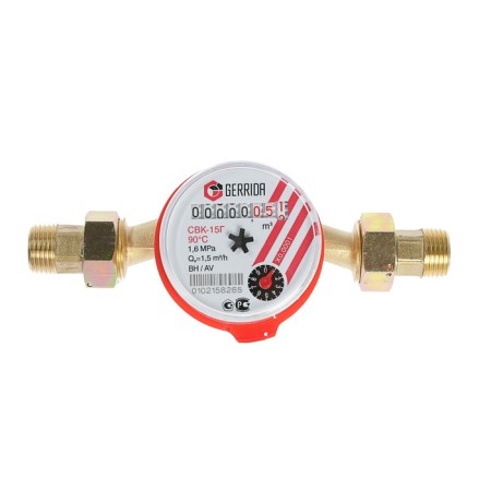 Water meter Gerrida SVK-15g, universal, 1/2 ", with a set of connection-1