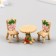 Figure for Florarium Polystone "Table with chairs Flower" set