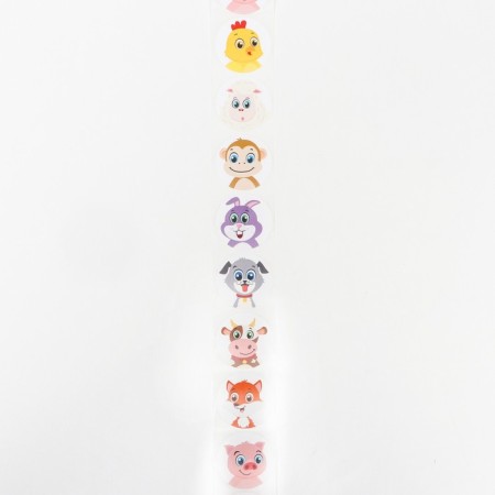 Stickers in the roll "Lovely animals", 500 pcs, 3.8 x 3.8 cm-1