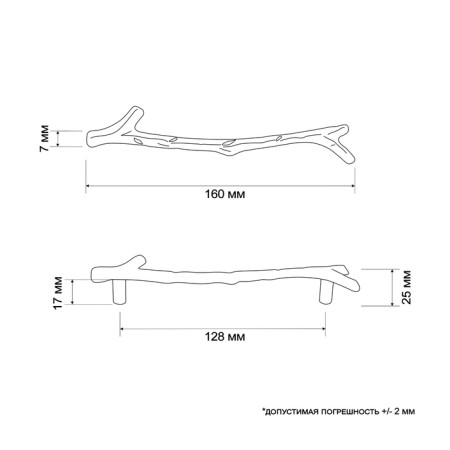 Cappio “branch” handle “branch” RSC009, m/o 128 mm, black color-6
