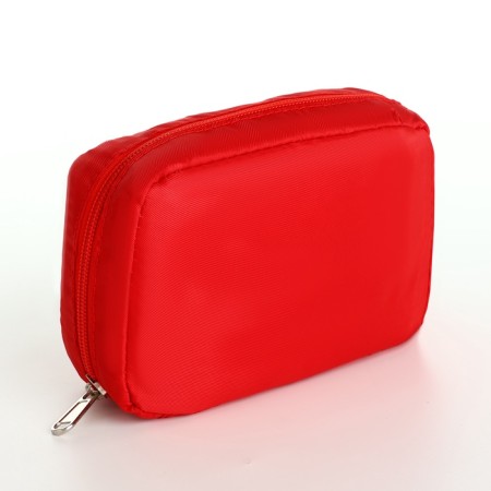 Cosmetic bag Dor units, 16*6*10.5, lightning department, lining, n/pocket, red