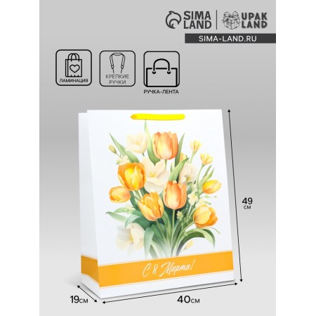 Package Gift Laminated Vertical Tulips, XL 40 × 49 × 19 cm