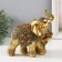 Souvenir Polystone "elephant and elephant in the blade with flower" Bronze 15x12.5x17.5 cm