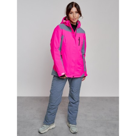 Ski costume female winter, size 50, pink color-5