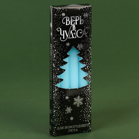 New Year's wax candles “New Year: Believe miracles”, set 4 pcs., Blue, 15 x 1 x 1 cm.-4