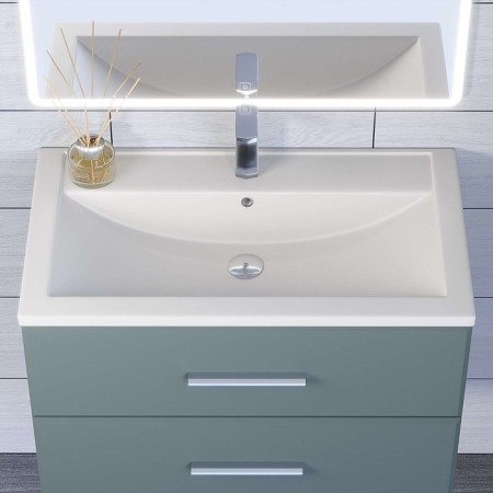 Sink uperwood Foster Quartz 80 cm, quartz, white matte, jasmine-1