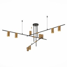 Ceiling lamp ST LUCE. SL1206.402.09. Sormano. 9x7 W, GU10, 120x120x55 cm, black color