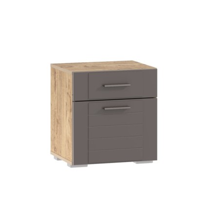 Bedside table livorno, 452x380x488, oak bunratti/software graphite MDF