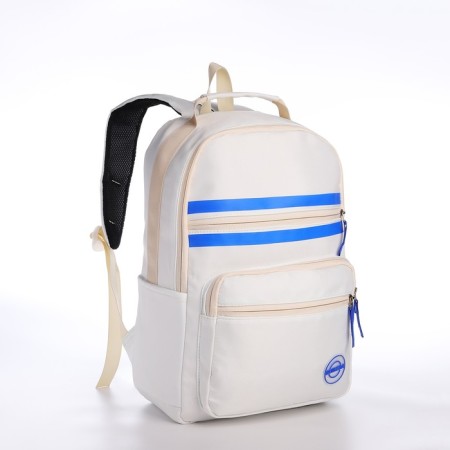 Young backpack from a lightning textile, 5 pockets, white color-2