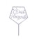 Topper "Happy Birthday", with rhinestones, silver color