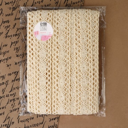 Knitted lace, 38 mm × 15 ± 1 m, beige color-3