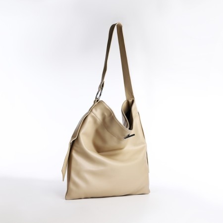Shoper bag on fasting, beige color-1