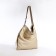 Shoper bag on fasting, beige color