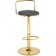Baric chair Lusia metal/velor, gold/gray 38x40x84 cm