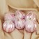 Set of balls plastic D-6 cm, 6 pcs "Fluffy marshmallow" pink-white