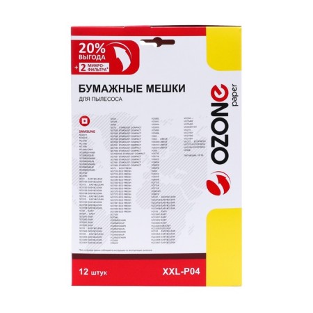 XXL-P04 OZONE Paper bags for a vacuum cleaner, 12 pcs + 2 microfilters-4