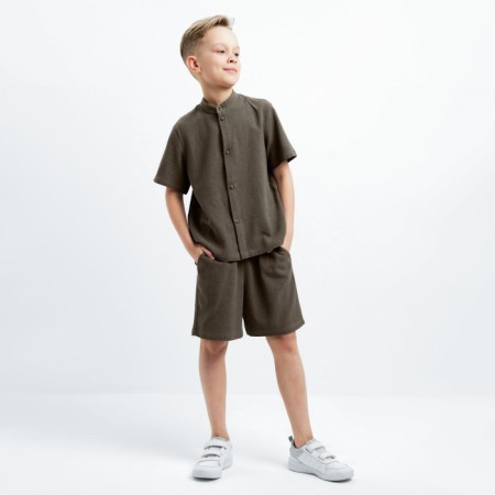 Set for a boy (shirt, shorts) minku color green, height 122-4