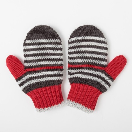 Mitten children's double, red color, size 12-1