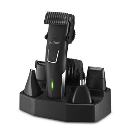 Trimmer KitFort KT-3134, for beard/mustache/nose, from battery, 5 nozzles, black