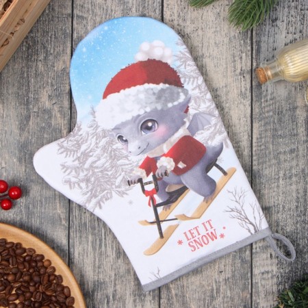 Mittens-Open Ethel "New Year's Fun" 20x28 cm, 100% HL, Vatin 250 g/m2-1