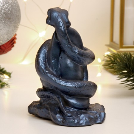 Figure "Snake on Stone" Blue Lunar, 9x7x5cm-2