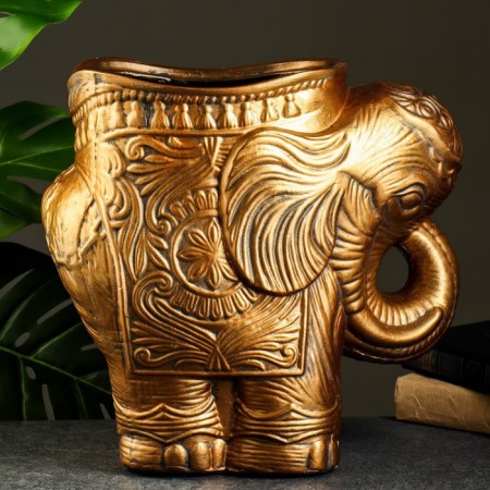 Figure Kashpo "Elephant Medium", bronze 6 l/ 35x22x35 cm-2