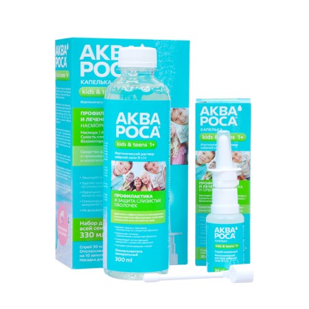 Aquaros + set, nasal spray 30 ml + Mineral Mineral rinse 300 ml, additional nozzle