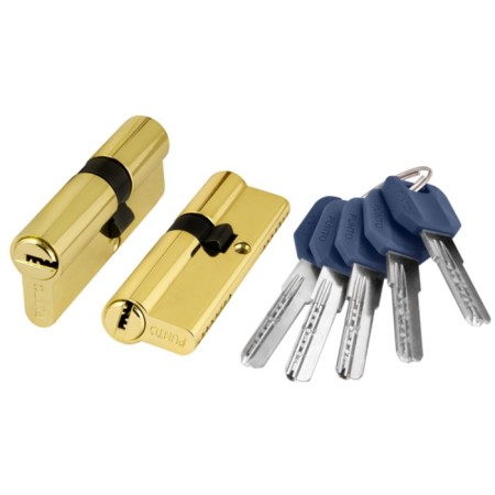 Punto Z400/80 PB cylinder mechanism, 35x10x35 mm, 5 keys, brass color