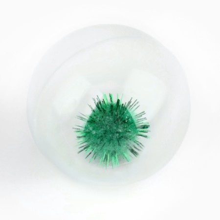 Ball for cats with a pomp, 4 cm, packing in a jar of 25 pcs, mix-5