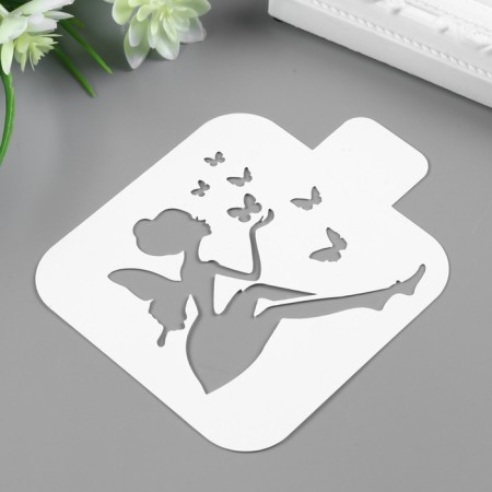 Plastic stencil "Fairy" 9x9 cm-1
