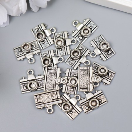 Decor Metal for creativity "Camera" silver G140B701 1.4x1.5 cm-2