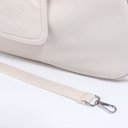 Lurch bag with lightning, external pocket, long belt, beige color-6