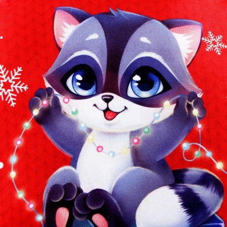 New Year's pillow round "Raccoon with a gift", for the New Year-4